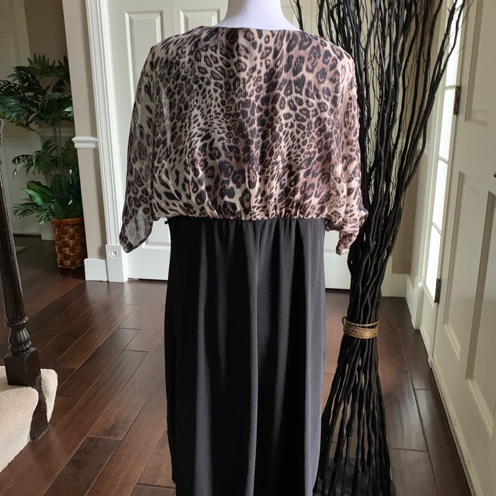 Black and leopard print midi dress - Picture 4 of 4